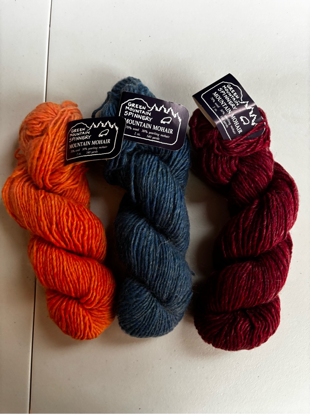 Green Mountain Spinnnery Mountain Mohair Lot of 3 multi colors